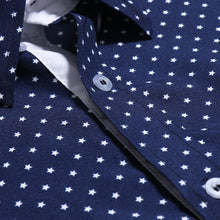 Load image into Gallery viewer, JAYCOSIN men&#39;s autumn casual one-piece dress polka dot slim long-sleeved dress shirt men&#39;s blue and white printed shirt