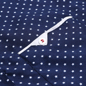 JAYCOSIN men's autumn casual one-piece dress polka dot slim long-sleeved dress shirt men's blue and white printed shirt